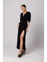 K163 Maxi šaty - čierne
