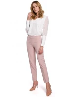 Dámske nohavice s úzkymi nohavicami K055 powder pink - Makover Dámske nohavice s úzkymi nohavicami K055 powder pink - Makover