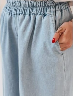 Dámske široké džínsové nohavice DENIMJOY svetlo modré FashionStreet UY2717