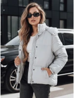 Dámska kožená prechodná bunda COLLAR sivá FashionStreet TY5190