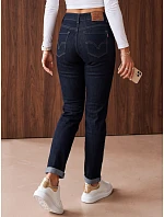 Dámske džínsy Mom Fit s vysokým pásom, tmavomodré, FashionStreet UY3267 Dámske džínsy Mom Fit s vysokým pásom, tmavomodré, FashionStreet UY3267