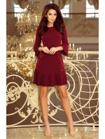 Pohodlné dámske plisované šaty v bordovej farbe model 7606643