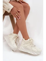 Sneakersy Damskie Skóra Naturalna GOE SS2N4037 Zgaszona Biel