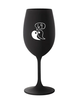 69 - černá sklenice na víno 350 ml