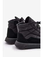 Ocieplane Męskie Buty Zimowe Sznurowane Progress PROGJ-24-153 Czarne