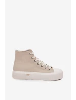 Trampki Damskie Na Platformie LEE 50253002.35E ISLA WOMEN MID Beżowe