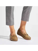 Praktické hnedé dámske mokasíny na platforme Praktické hnedé dámske mokasíny na platforme