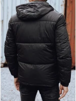 Pánska zimná bunda s odnímateľnou kapucňou čierna FashionStreet TX4833