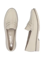 Dámske kožené mokasíny lords beige Rieker 75300-63 Dámske kožené mokasíny lords beige Rieker 75300-63