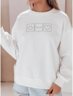 Dámska nadrozmerná mikina s výšivkou EASYJOY biela FashionStreet BY1514 Dámska nadrozmerná mikina s výšivkou EASYJOY biela FashionStreet BY1514