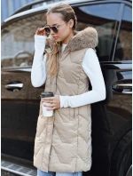 Dámska prešívaná béžová vesta FashionStreet TY5263