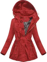 Krátka červená bunda typu parka (P01)
