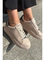 Sneakersy Damskie Z Eko Skóry Big Star RR274259 Beżowe