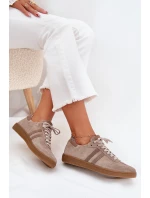 Dámske semišové nízke tenisky Dark Beige Zazoo N1068 Dámske semišové nízke tenisky Dark Beige Zazoo N1068