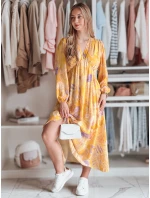 Jedna veľkosť maxi kvetinových šiat LILOVIE žltá FashionStreet EY2574