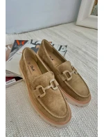 Dámske semišové mokasíny so zdobením D&A Brown Dámske semišové mokasíny so zdobením D&A Brown