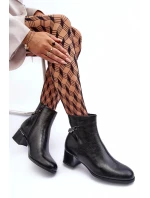 Dámske členkové topánky s nízkym podpätkom JC101P Black - Seastar