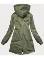 Dámska dlhá mikina na zips v khaki farbe (AMG-819) Dámska dlhá mikina na zips v khaki farbe (AMG-819)