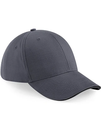 Beechfield B 20 6-panelová sendvičová čiapka „Athleisure“ 53.0020 grafitovo šedá/čierna