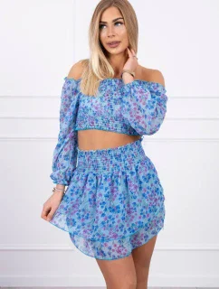 Modrá kvetinová sada