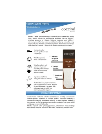 Wkładki Coccine White Frotte bawełniana na lateksowej piance 34-41