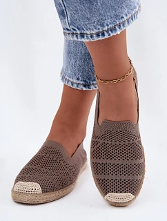 Dámske otvorené espadrilky Textilná khaki Candessa