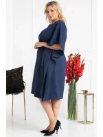 Dámske šaty plus size Rolanda tmavo modrá - Karko