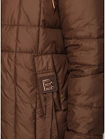 Dámska prešívaná bunda s kapucňou, hnedá, FashionStreet TY5861 Dámska prešívaná bunda s kapucňou, hnedá, FashionStreet TY5861