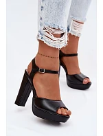 Dámské sandály na vysokém podpatku Černé Nelissey