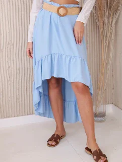 Sukňa s dlhšou zadnou časťou modrá