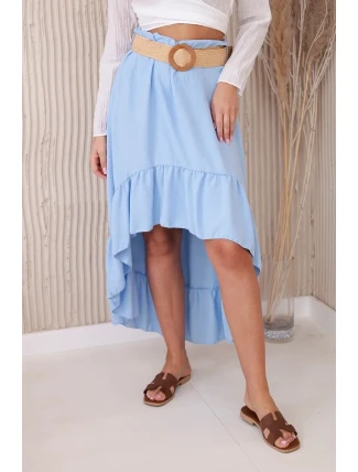 Sukňa s dlhšou zadnou časťou modrá