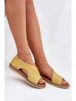 Skórzane Sandały Damskie Artiker 46C1015 Żółte