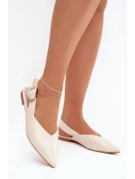 Lakované baleríny s přezkou béžové Rinalle