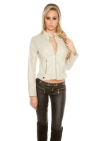 Sexi motorkárska bunda VK2 cream - Koucla Sexi motorkárska bunda VK2 cream - Koucla
