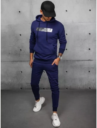 Pánske tmavomodré tepláky FashionStreet AX0695