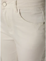 Dámske džínsy s vysokým pásom mom fit krémové FashionStreet UY2860 Dámske džínsy s vysokým pásom mom fit krémové FashionStreet UY2860