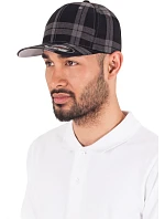 Flexfit 6197 6-panelová čiapka s šiltom „Tartan Plaid“ 55.6197 čierna/sivá