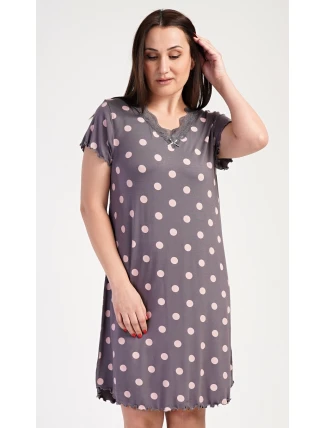 Dámska nočná košeľa s krátkym rukávom Polka dot Dámska nočná košeľa s krátkym rukávom Polka dot