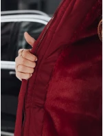 Dámska zimná bunda parka s kožušinou bordová FashionStreet TY5114