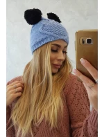 Fleecová čiapka 2 brmbolce K291 modrá