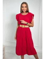 Šaty s volánikmi červené