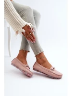 Skórzane Mokasyny Damskie Z Ozdobą Różowe S.Barski LR339