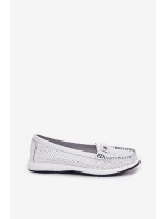 Skórzane Mokasyny Damskie S.Barski LR51-673 Białe