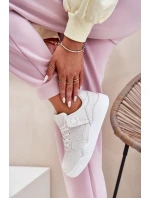 Buty Sportowe Sneakersy Damskie Z Eko Skóry Białe Telisiria