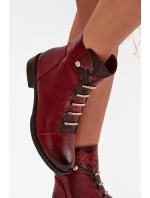 Dámske členkové topánky ASA62-16 Bordeaux s čiernou - Jezzi