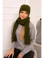 Dámska súprava so šálom Michalina K415 khaki Dámska súprava so šálom Michalina K415 khaki