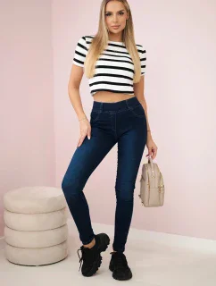 Tmavé džínsové nohavice