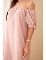 Šaty zviazané na rukávoch tmavá púdrová ružová