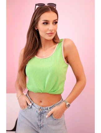 Dámska blúzka na ramienka s ozdobným lemovaním jasne zelená Dámska blúzka na ramienka s ozdobným lemovaním jasne zelená