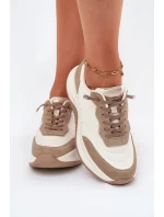 Zamszowe Sneakersy Damskie Na Platformie Big Star RR274A344 HI-POLY SYSTEM Beżowe